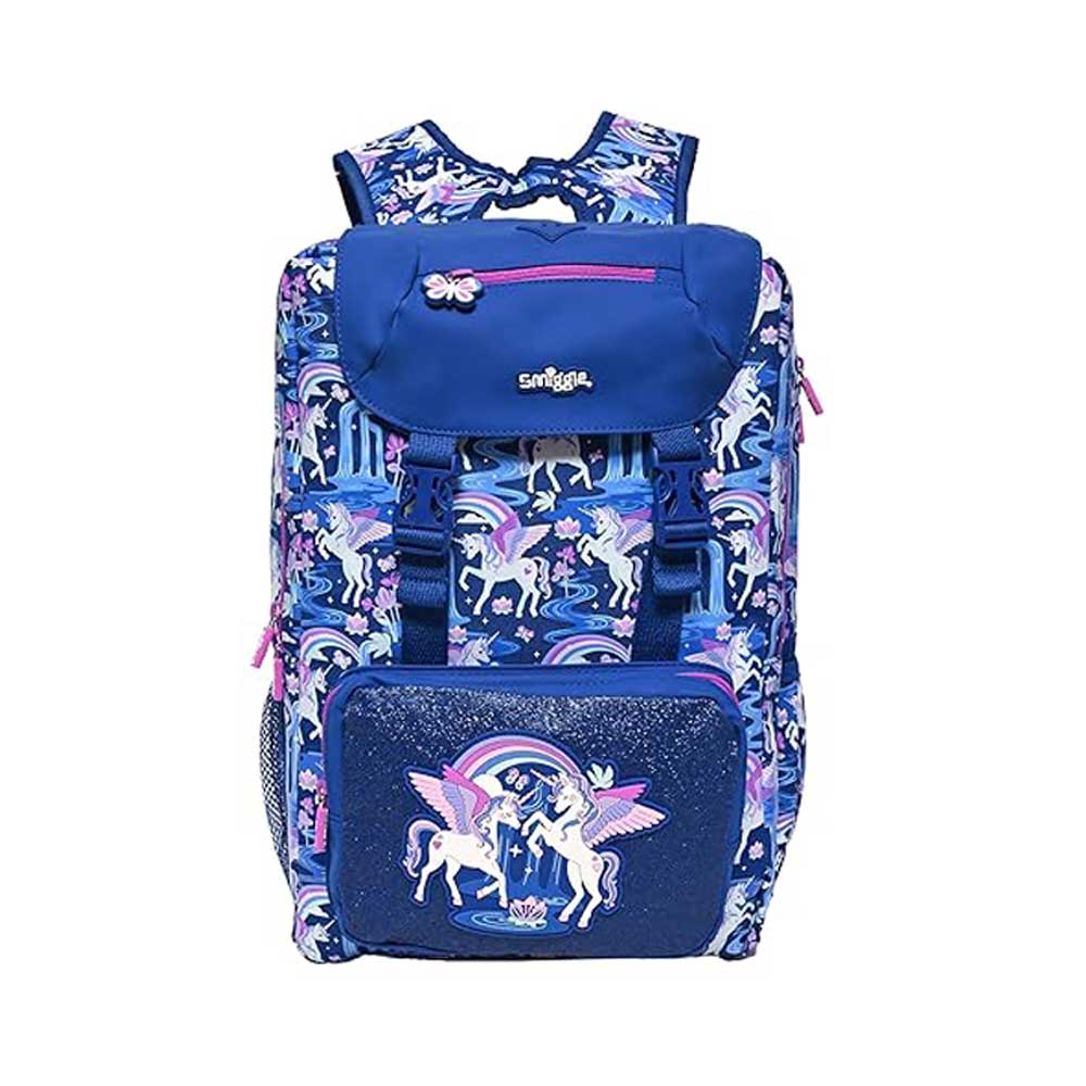 Unicorn-Blue-Front-Backpack